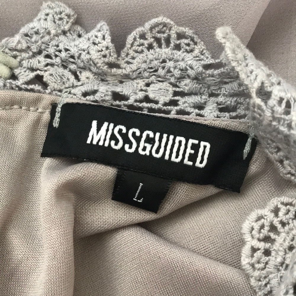 Missguided : Gray Lace Sleeveless Dress Large - Picture 5 of 5